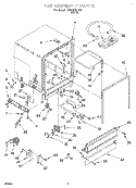 TUB ASSEMBLY Diagram and Parts List for DU400CWDB2  Whirlpool Dishwasher