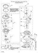 PUMP AND MOTOR Diagram and Parts List for KUDJ230YAL1  KitchenAid Dishwasher