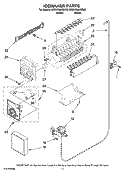 ICEMAKER PARTS Diagram and Parts List for MSD2258KGW00  Whirlpool Refrigerator