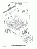 UPPER RACK AND TRACK PARTS Diagram and Parts List for KUDE60HXSS0  KitchenAid Dishwasher