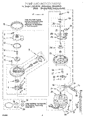 PUMP AND MOTOR Diagram and Parts List for DU940QWDB6  Whirlpool Dishwasher
