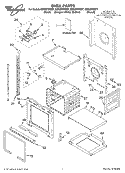 OVEN, LITERATURE Diagram and Parts List for GBS307PDB7  Whirlpool Wall Oven