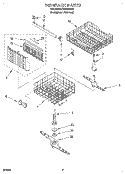 DISHRACK Diagram and Parts List for DU8560XB1  Whirlpool Dishwasher
