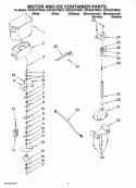 MOTOR AND ICE CONTAINER PARTS Diagram and Parts List for KSCS23FVBL01  KitchenAid Refrigerator