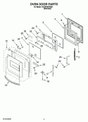 OVEN DOOR PARTS Diagram and Parts List for YKDRP467RS01  KitchenAid Range