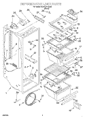 REFRIGERATOR LINER Diagram and Parts List for 3XART731GB02  Whirlpool Refrigerator