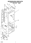 REFRIGERATOR LINER PARTS Diagram and Parts List for 8ED2GTKXRT00  Whirlpool Refrigerator