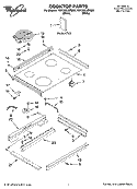 COOKTOP PARTS Diagram and Parts List for YGY398LXPB02  Whirlpool Range