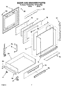 DOOR AND DRAWER PARTS Diagram and Parts List for YGY396LXPQ0  Whirlpool Range