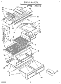 SHELF Diagram and Parts List for ET18ZKXBN01  Whirlpool Refrigerator