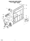 DOOR AND LATCH PARTS Diagram and Parts List for DU1248XTSS1  Whirlpool Dishwasher