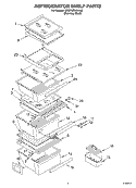 REFRIGERATOR SHELF PARTS Diagram and Parts List for BRS70ZRANA02  Whirlpool Refrigerator