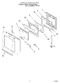 OVEN DOOR Diagram and Parts List for RBS245PDB1  Whirlpool Wall Oven