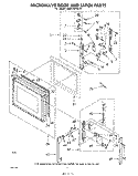 MICROWAVE DOOR AND LATCH Diagram and Parts List for RM278PXK0  Whirlpool Microwave Oven Combo