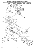 MOTOR AND ICE CONTAINER PARTS Diagram and Parts List for KSRD22FKBL16  KitchenAid Refrigerator