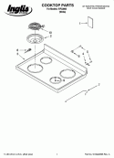 COOKTOP PARTS Diagram and Parts List for IVP33800  Inglis Range