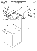 TOP AND CABINET PARTS Diagram and Parts List for 6ALBR6245MW3  Whirlpool Washer