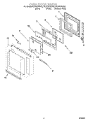 OVEN DOOR PARTS Diagram and Parts List for YKEBS278DW6  KitchenAid Wall Oven