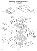 REFRIGERATOR SHELF PARTS Diagram and Parts List for KSSP42QKS02  KitchenAid Refrigerator