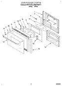 OVEN DOOR Diagram and Parts List for KEBI171BBL1  KitchenAid Wall Oven