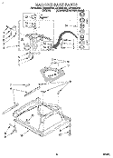 MACHINE BASE Diagram and Parts List for LSR6233BW0  Whirlpool Washer