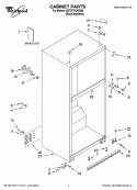 CABINET PARTS Diagram and Parts List for 8GT2FTKXSS02  Whirlpool Refrigerator