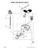 PUMP AND MOTOR PARTS Diagram and Parts List for 7WDF530PAYM4  Whirlpool Dishwasher