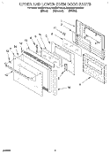 UPPER AND LOWER OVEN DOOR Diagram and Parts List for KEBS277BBL0  KitchenAid Wall Oven