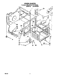 OVEN Diagram and Parts List for RF316PXYN1  Whirlpool Range