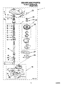 GEARCASE PARTS Diagram and Parts List for 3XLBR5432JQ2  Whirlpool Washer