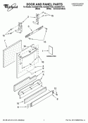 DOOR AND PANEL PARTS Diagram and Parts List for GU3200XTVB0  Whirlpool Dishwasher