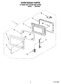 OVEN DOOR PARTS Diagram and Parts List for AMC7159TAS0  Whirlpool Microwave