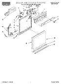 FRAME AND CONSOLE Diagram and Parts List for RUD5000HB0  Roper Dishwasher