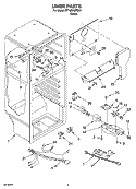 LINER PARTS Diagram and Parts List for RT18SKXRD01  Roper Refrigerator
