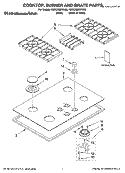 COOKTOP, BURNER AND GRATE PARTS Diagram and Parts List for KGCC506RBL03  KitchenAid Cooktop