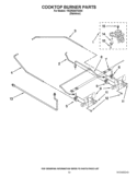 COOKTOP BURNER PARTS Diagram and Parts List for YKDRS807SS04  KitchenAid Range