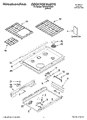 COOKTOP PARTS Diagram and Parts List for KDSS907SSS00  KitchenAid Range