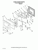 OVEN DOOR PARTS Diagram and Parts List for KDRS407VSS00  KitchenAid Range