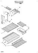 SHELF Diagram and Parts List for ET18SKRAW02  Whirlpool Refrigerator