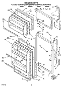 DOOR PARTS Diagram and Parts List for ET4WSKYKQ06  Whirlpool Refrigerator