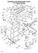 CONTROLS AND REAR PANEL PARTS Diagram and Parts List for LSQ9110LG1  Whirlpool Washer