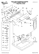 TOP AND CONSOLE, LITERATURE Diagram and Parts List for LGR7620KT1  Whirlpool Dryer