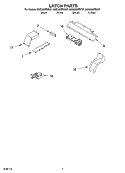 LATCH PARTS Diagram and Parts List for GMC305PDS07  Whirlpool Microwave Oven Combo