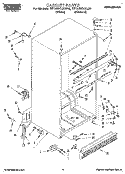 CABINET Diagram and Parts List for RT18BKXAW00  Roper Refrigerator