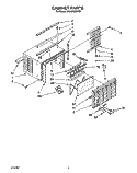 CABINET Diagram and Parts List for BHAC0500XS2  Whirlpool Air Conditioner