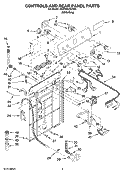CONTROLS AND REAR PANEL PARTS Diagram and Parts List for 4KMTW5755TW0  KitchenAid Washer
