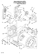 BULKHEAD Diagram and Parts List for GGQ9858JQ1  Whirlpool Dryer