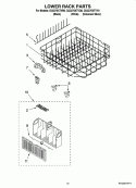 LOWER RACK PARTS Diagram and Parts List for GU2275XTVQ0  Whirlpool Dishwasher