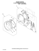 DOOR PARTS Diagram and Parts List for WED88HEAW0  Whirlpool Dryer