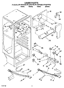 LINER PARTS Diagram and Parts List for RT14DKXKT05  Roper Refrigerator